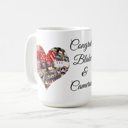 Heart - Las Vegas Playing Card Shape Kaffeetasse (Vorderseite Links)