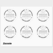 Heart Laurel Wreath Ingredients Label Stickers (Blatt)