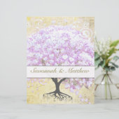 Heart Leaf Lavender Tree Vintag Bird Wedding (Stehend Vorderseite)