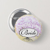 Heart Leaf Lavender Tree Vintag Bird Wedding Button (Vorne & Hinten)
