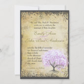 Heart Leaf Lavender Tree Vintag Bird Wedding Einladung (Rückseite)
