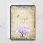 Heart Leaf Lavender Tree Vintag Bird Wedding Einladung (Vorderseite)