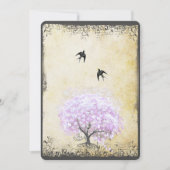 Heart Leaf Lavender Tree Vintag Bird Wedding Einladung (Vorderseite)