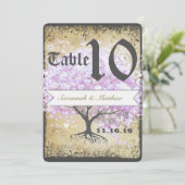 Heart Leaf Lavender Tree Vintag Bird Wedding Einladung (Stehend Vorderseite)