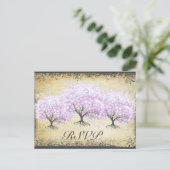Heart Leaf Lavender Tree Vintag Bird Wedding Einladungspostkarte (Stehend Vorderseite)