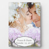 Heart Leaf Lavender Tree Vintag Bird Wedding Fotoplatte (Vorderseite)