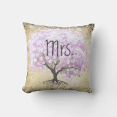 Heart Leaf Lavender Tree Vintag Bird Wedding Kissen (Vorderseite)