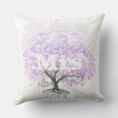 Heart Leaf Lavender Tree Vintag Bird Wedding Kissen (Rückseite)