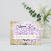 Heart Leaf Lavender Tree Vintag Bird Wedding Postkarte (Stehend Vorderseite)