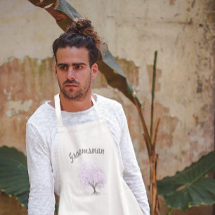 Heart Leaf Lavender Tree Vintag Bird Wedding Schürze