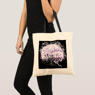 Heart Leaf Lavender Tree Vintag Bird Wedding Tragetasche