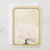 Heart Leaf Rose Goldene Treppe Hochzeit Einladung (Rückseite)