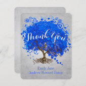 Heart Leaf Royal Blue Tree Vielen Dank für Ihre Ho Dankeskarte (Vorne/Hinten)