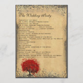 Heart Leaf Tree Burnt Parchment Wedding Programm (Rückseite)