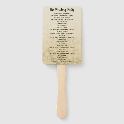 Heart Leaf Tree Wedding Program Fächer (Rückseite)