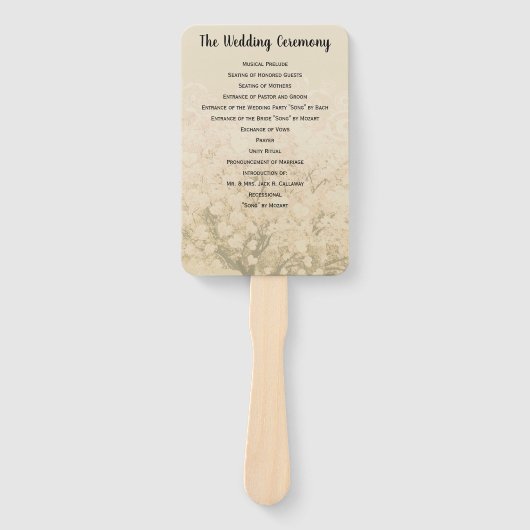 Heart Leaf Tree Wedding Program Fächer (Vorderseite)