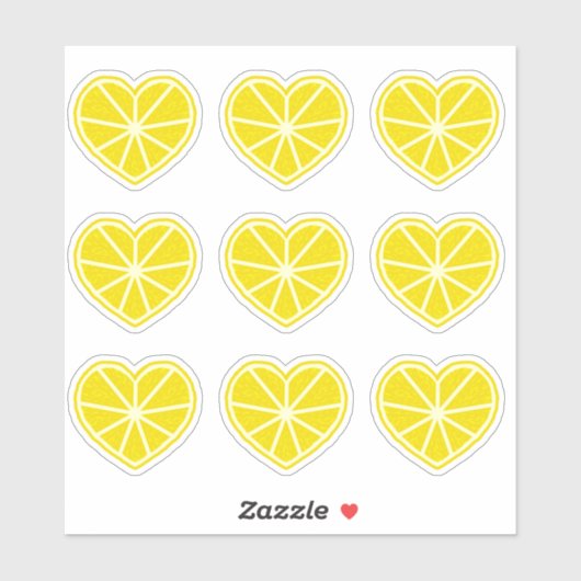 Heart Lemon Aufkleber (Blatt)