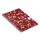Heart Liebe Doodles Red Spiral Notebook Notizblock (Rechte Seite)