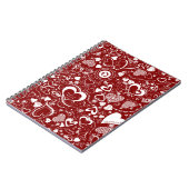 Heart Liebe Doodles Red Spiral Notebook Notizblock (Linke Seite)