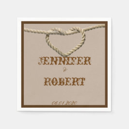 Heart Liebe Knot Western Wedding Napkin Serviette