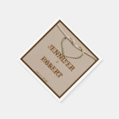 Heart Liebe Knot Western Wedding Napkin Serviette (Ecke)