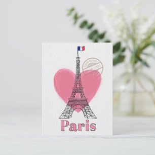 Heart Liebe Paris Eiffel Tower Postcard Postkarte