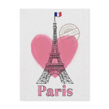 Heart Liebe Paris Eiffel Tower Postcard