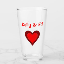 Heart Liebe Red Wedding Couple 4Kelly & Ed (Namen) Glas