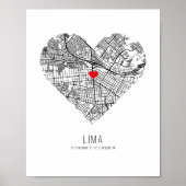 Heart Lima City Map (Peru) Poster (Vorne)