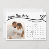 Heart Line Foto Kalender Hochzeit Save The Date (Vorderseite)