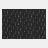 Heart Link White über Black Wedding Verlobung Geschenkpapier Set (Vorderseite)