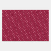 Heart Link Wine Red Wedding Verlobung Geschenkpapier Set (Vorderseite 2)