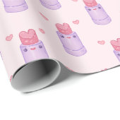 Heart Lipstick Pastel Kawaii Geschenkpapier (Rolleneckpunkt)