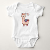 Heart Llama Baby Strampler (Vorderseite)