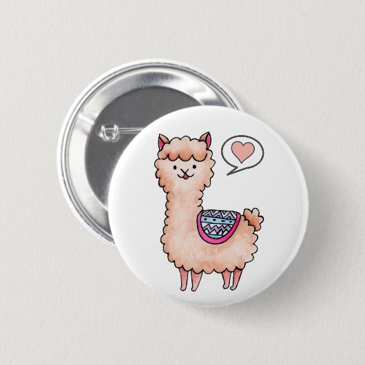 Heart Llama Button (Vorne & Hinten)