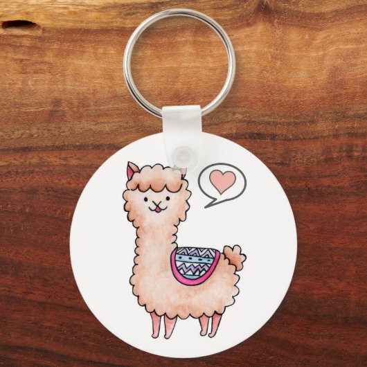 Heart Llama Schlüsselanhänger (Vorderseite)