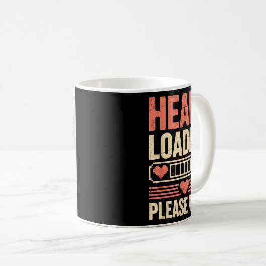 Heart Loading Please Wait Retro Xel Valentine Humo Kaffeetasse (VorderseiteRechts)