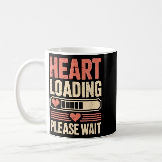 Heart Loading Please Wait Retro Xel Valentine Humo Kaffeetasse (Links)