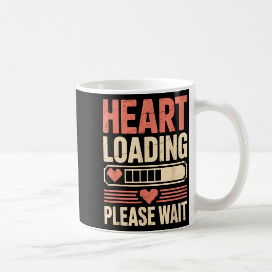 Heart Loading Please Wait Retro Xel Valentine Humo Kaffeetasse (Rechts)