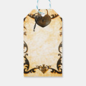 Heart Lock & Key Vintage rustikale Hochzeitsgesche Geschenkanhänger (Rückseite)