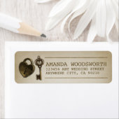 Heart Lock und Skeletton Key Wedding Address Label (Insitu)