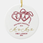 Heart Locket Christmas Wedding  Keramik Ornament (Vorne)