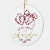 Heart Locket Christmas Wedding  Keramik Ornament (Links)