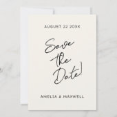 Heart Locket Niedlich Moderne Monogram Bow Wedding Save The Date (Rückseite)