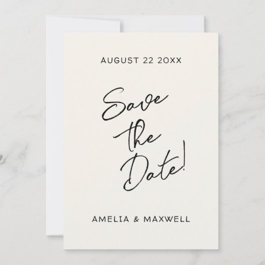 Heart Locket Niedlich Moderne Monogram Bow Wedding Save The Date (Rückseite)