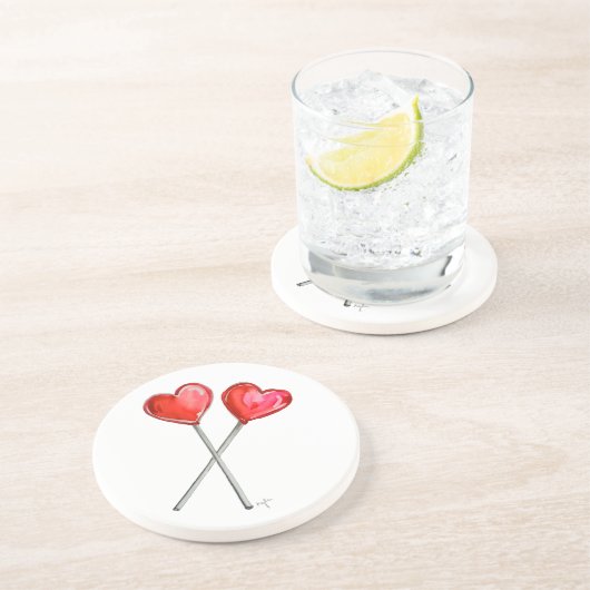 Heart Lollies Getränkeuntersetzer (Seite)