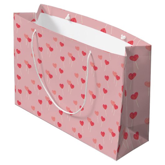 Heart Lollipop Liebe Geschenktasche Große Geschenktüte (Rückseite Schrägansicht)