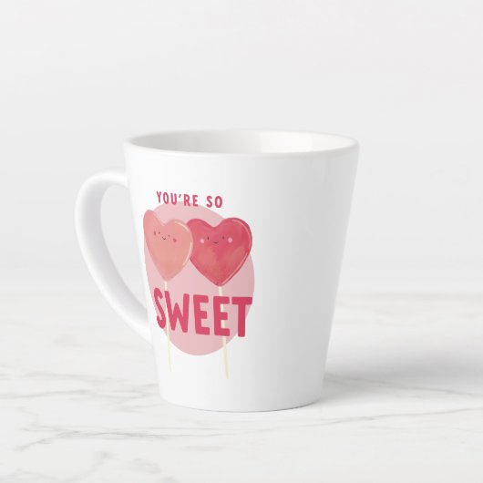 Heart Lollipop Sweet Liebe Latte Tasse (Linke Ecke)