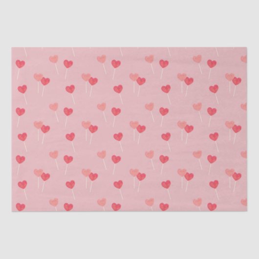 Heart Lollipop Valentine Liebe Tissue Paper Seidenpapier (Vorderseite)