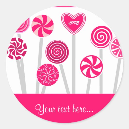 Heart Lollipops Design Sticker (Vorderseite)